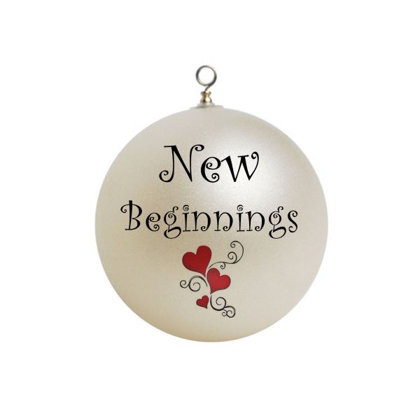  Wedding Gift, Engagement Gift, Wedding, Bride Groom Gift New Beginnings Christmas Ornament Your Wedding Date #8