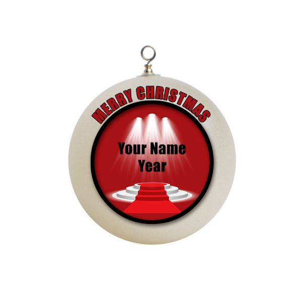 Personalized Actor Drama Theater Stage with Lights Red Carpet Christmas Ornament 8
