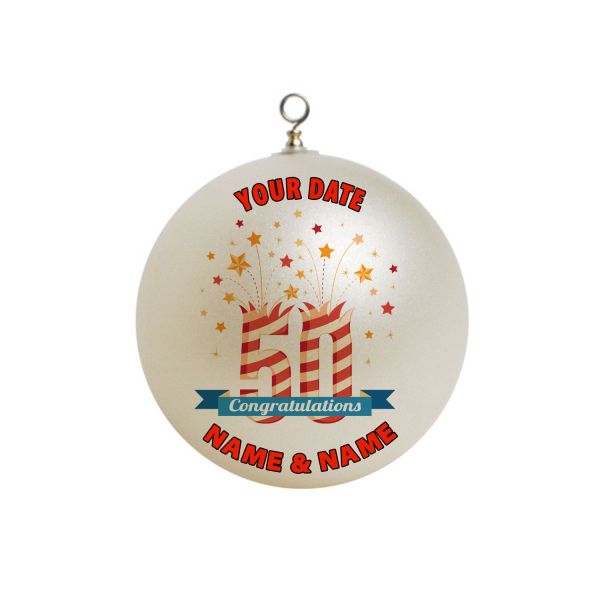 Personalized 50th Anniversary  Christmas Ornament Custom Gift #8