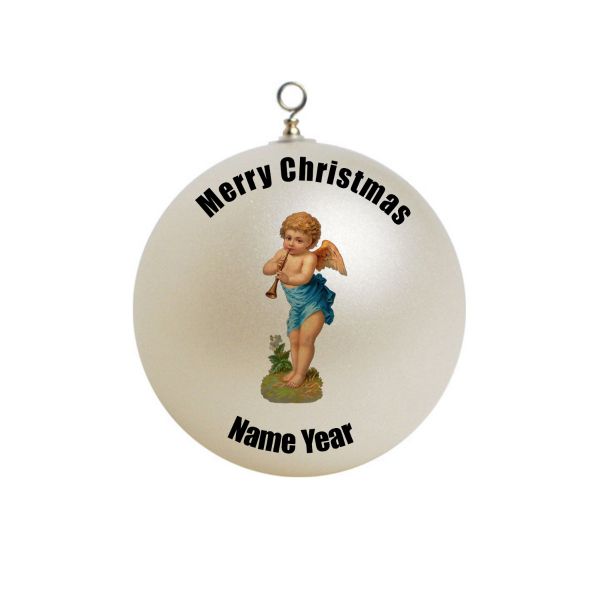 Personalized Memorial Child Angel Missed Loss Child Wings boy trumpet RIP Ornament 8