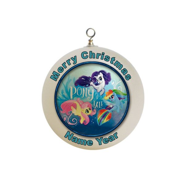 Personalized My Little Pony The Movie Seaponies Rarity, Fluttershy and Rainbow Dash Christmas Ornament #9