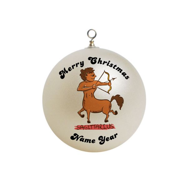 Personalized Funny Zodiac Sagittarius Sign Christmas Ornament 9