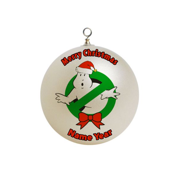 Personalized Ghostbusters ghost with Christmas Hat Christmas Ornament Gift #9