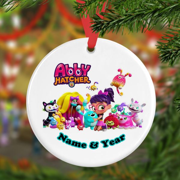 Personalized Round Ceramic Ornament Abby Hatcher 1