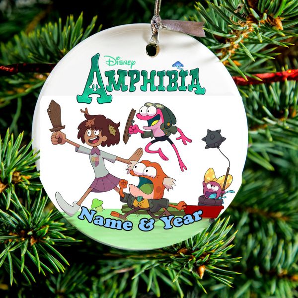 Personalized Round Ceramic Ornament Amphibia 1