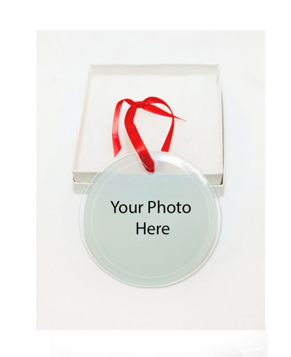Personalized Custom Picture Christmas  Glass Blank Ornament Add Your Design, Photo or Text