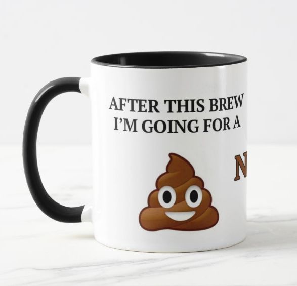 Personalized Black handle After this Brew I am going for a poop  Ceramic Mug 11oz #1