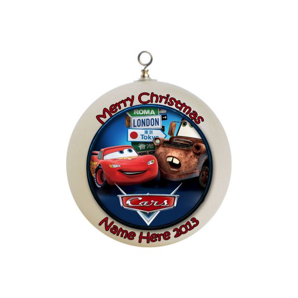 Personalized Cars Movie Tow Mater & Lightning McQueen Christmas Ornament #3