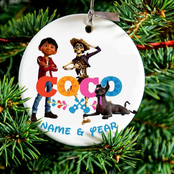Personalized Round Ceramic Ornament Coco 1