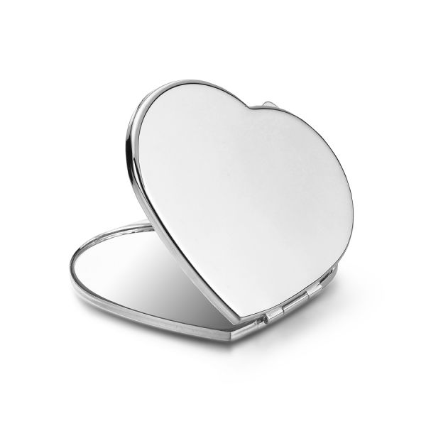 Compact Heart Mirror With Your Photo and Text