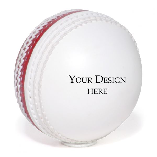 Personalized Cricket Red and White Ball