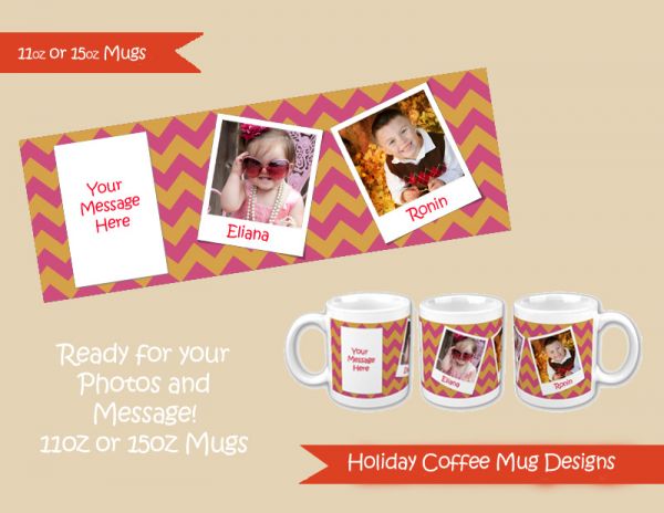 Personalized Photo Christmas Ceramic  Mug 11oz  Design #2 Add Photo and text