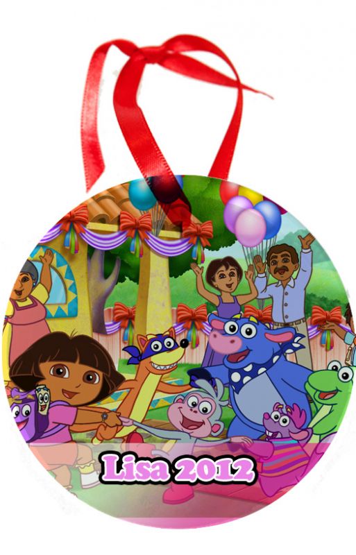 Personalized Dora The Explorer  Glass Christmas Ornament Custom Gift#1