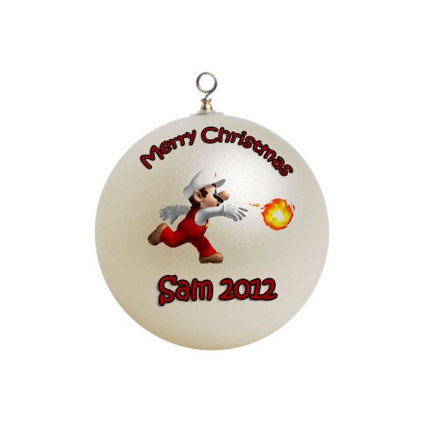 Personalized Super Mario Fire Christmas Ornament 