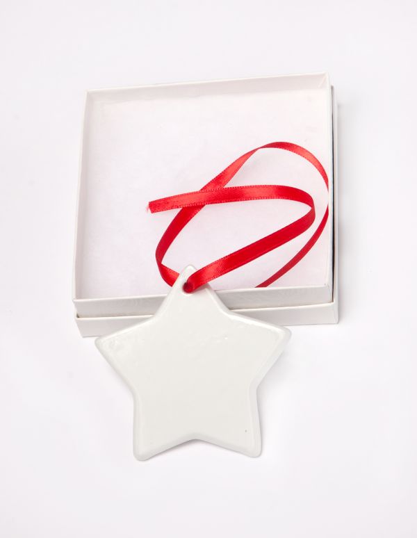 Personalized Star Ceramic Ornament With Your Photo and Text