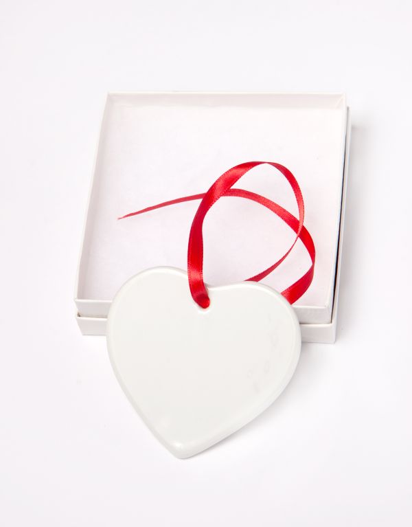 Personalized Heart Ceramic Ornament With Your Photo and Text
