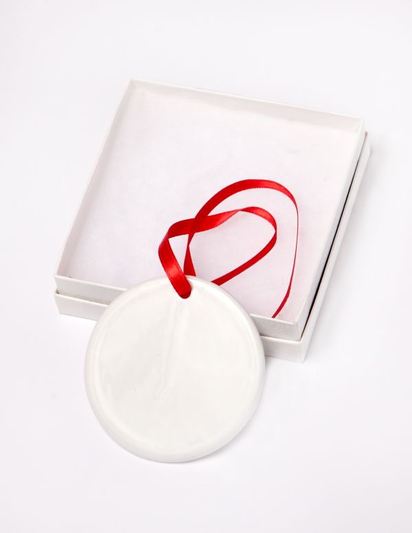 Personalized Round Ceramic Ornament With Your Photo and Text