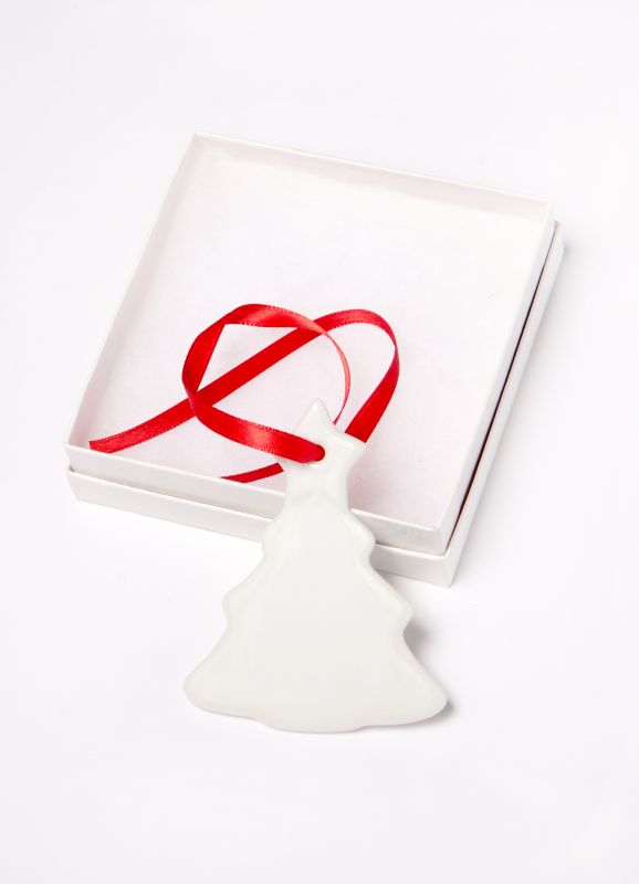 Personalized Tree Shape  Ceramic Ornament With Your Photo and Text