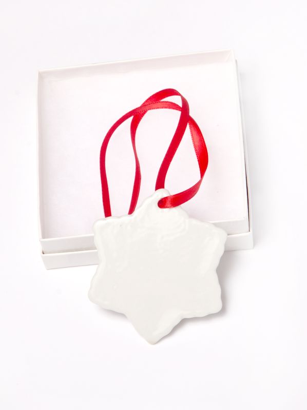 Personalized Snowflake Ceramic Ornament With Your Photo and Text