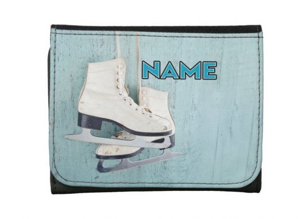Small Faux Leather Wallet Ice Skating  1