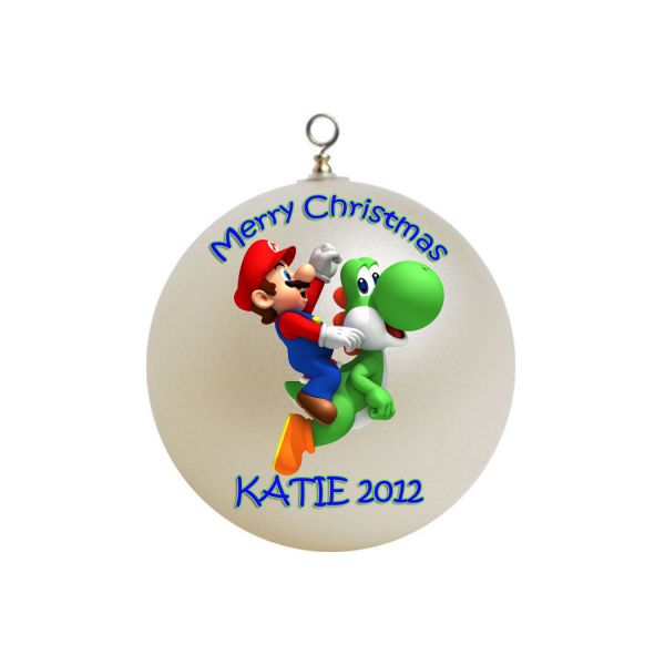 Personalized Super Mario Bros x-mas Ornament Yoshi