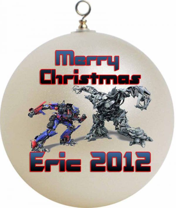 Personalized Transformers Optimus & Megatron Christmas Ornament