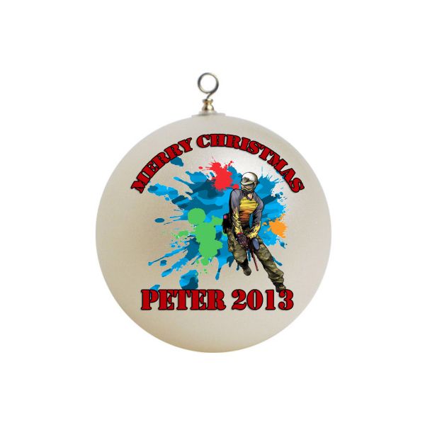 Personalized Paintball Christmas Ornament #12