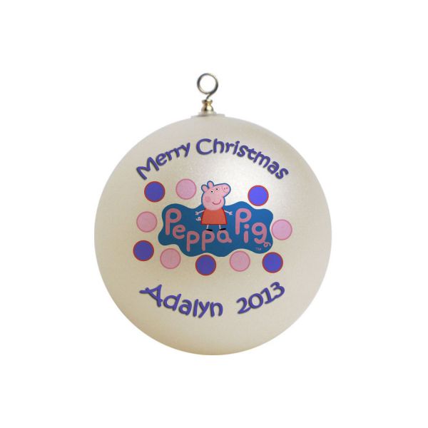 Personalized Chloe Peppa Pig Christmas Ornament Custom Gift