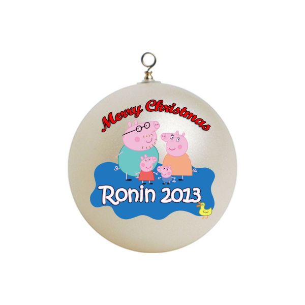 Personalized Chloe Peppa Pig Christmas Ornament Custom Gift #2