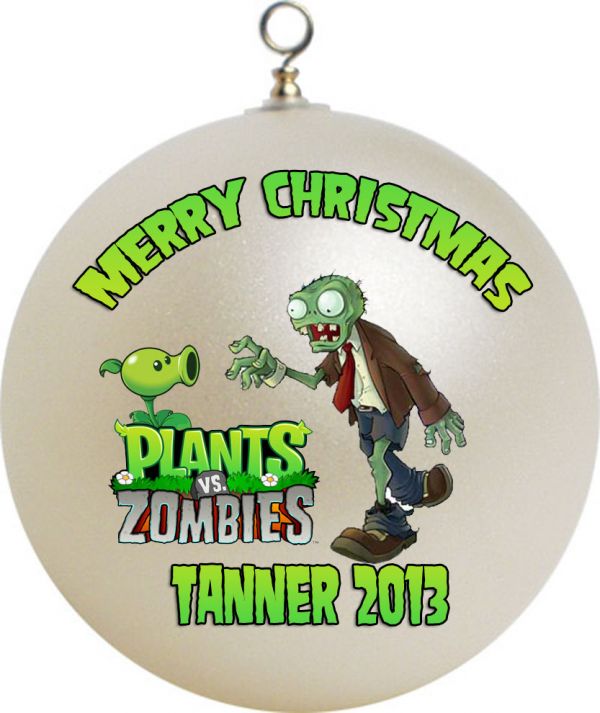 Personalized Plants Vs Zombies x-mas Ornament Custom Gift