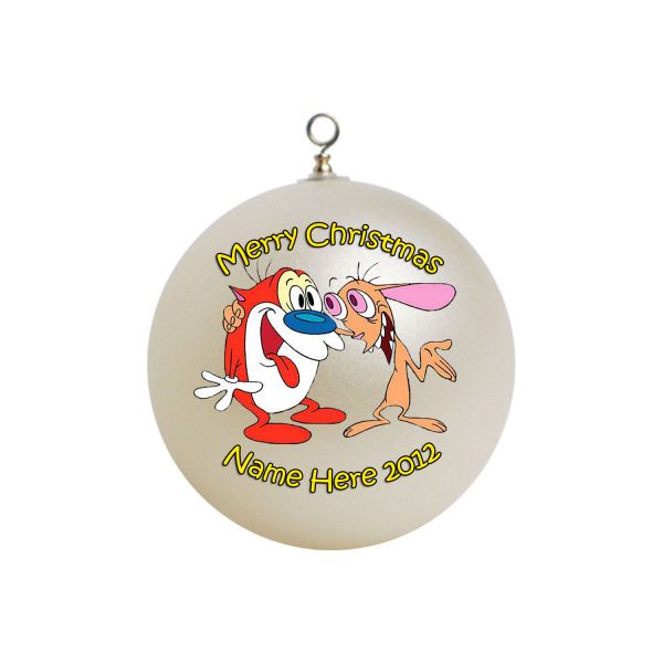 Personalized Ren & Stimpy Christmas Ornament 