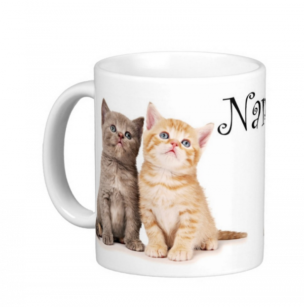 Personalized cat kitten Kids Plastic Mug 11oz #1