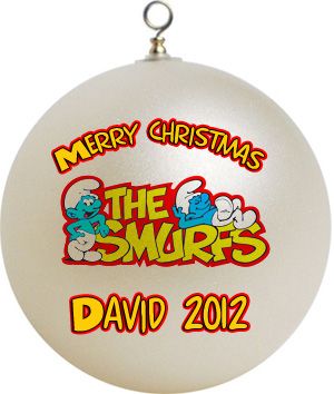 Personalized Smurfs Christmas Ornament #1