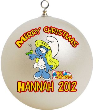 Personalized Smurfs Christmas Ornament #3