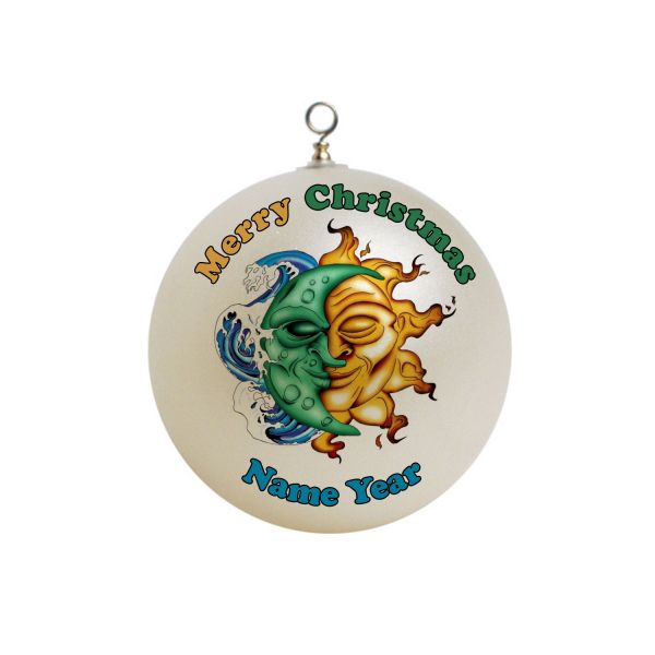 Personalized Sun and Moon Christmas Ornament #1