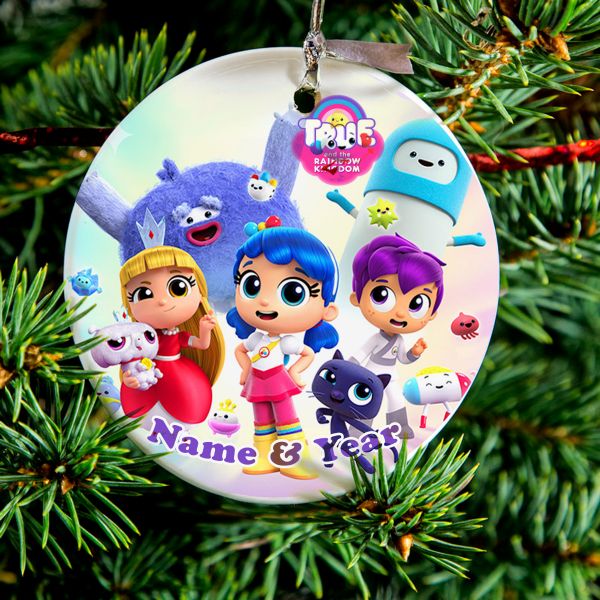 Personalized Round Ceramic Ornament True and The Rainbow Kingdom 1